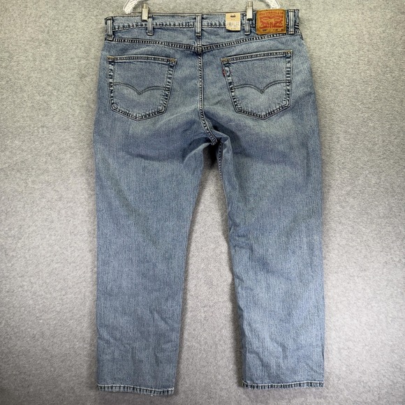 Levis 559 Jeans Mens 40x30 Blue Light Wash Relaxed Straight Leg Stretch Denim - Picture 6 of 10